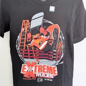 WWE Authentic Black T-Shirt with Silver Logo